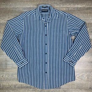 Expressions Vertical Stripe Button Down Shirt